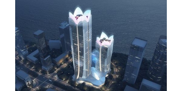 廣州知識(shí)城新地標(biāo)——智薈塔，建筑形如“花朵”綻放