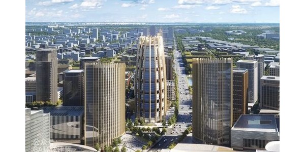 SOM新作：雄安未來地標(biāo)“中國中化總部”，設(shè)計取意“金蘆葦”