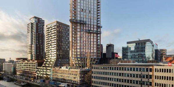 Barcode事務(wù)所荷蘭鹿特丹新住宅樓封頂，大型綠色屋頂花園連接